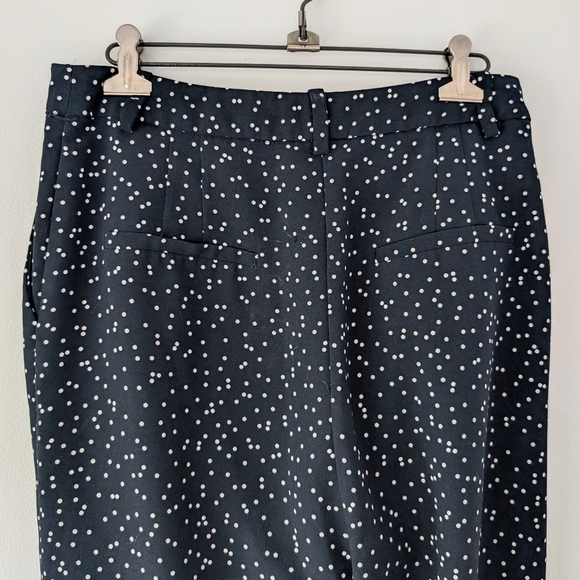 Frank And Oak Women's Navy & White Polka Dot Dress Pants In Size 8 - Picture 8 of 10